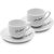 Lamart Kaffe Set Tasse + Untertasse 2+2tlg 90ml weiß / Porzellan
