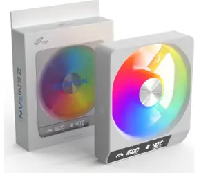Fortron FSP ZENFAN-WA weiß / Lüfter / 140 mm / ARGB / PWM / Digitalanzeige / 26 dB