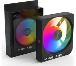 Fortron FSP ZENFAN-BA schwarz / Lüfter / 140 mm / ARGB / PWM / Digitalanzeige / 26 dB