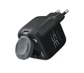 Havit UC250 schwarz / GaN-Reiseladegerät / USB-C / 35 W / USB PD / ausziehbares Kabel