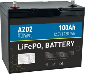 Avacom A2D2 / LiFePO4-Akku / 12,8 V 100 Ah / 1280 Wh / M8