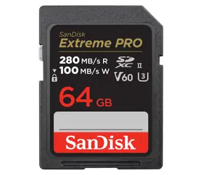 SanDisk SDXC Extreme Pro 64 GB / Speicherkarte / UHS-II / U3 / V60 / 280 MB/s