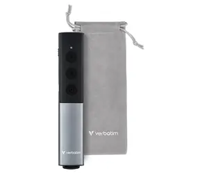 Verbatim Agenda schwarz/silber / Drahtloser Presenter / roter Laserpointer / Funk 2,4 GHz / Reichweite 100 m