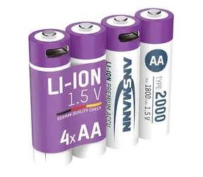 Ansmann 1312-0036 / Akku / Li- ION / AA / 1,5 V / 2000 mAh / USB-C / 4 Stk