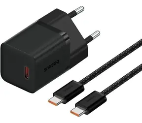 Baseus GaN5 30W schwarz / Schnellladegerät / GaN / 1x USB-C / mit USB-C-Kabel 100W 1 m