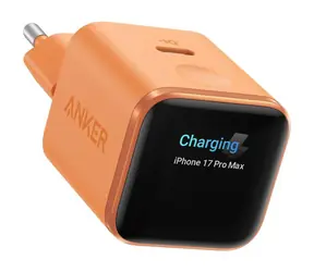 Anker Nano 45W SMART Display orange / Wandladegerät / 1x USB-C / GaN / TÜV