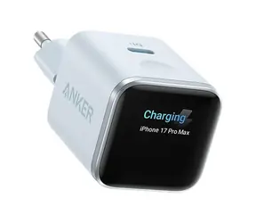 Anker Nano 45W SMART Display blau / Wandladegerät / 1x USB-C / GaN / TÜV