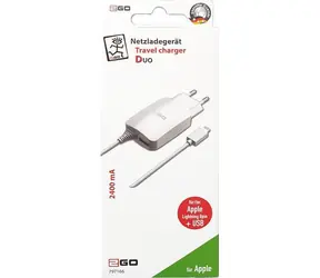 2GO weiß / Netzladegerät / Lightning + USB-A / 12 W / Kabellänge 140 cm