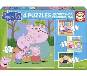Educa Puzzle Peppa Pig 4in1 / (6, 9, 12 und 16 Teile) / ab 3 Jahren