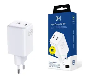 3mk Hyper Charger PD 45W GaN weiß / Ladegerät / 2x USB-C / QC4+ / PPS