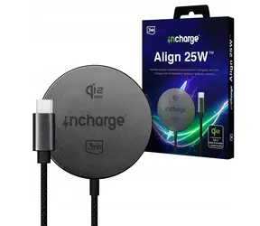 3mk incharge Align 25W Schwarz / Kabelloses Ladegerät / Qi2.2 / MagSafe / für Apple / USB-C