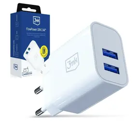 3mk FlowPower 10W weiß / Netzladegerät / 2x USB-A / 2,4 A