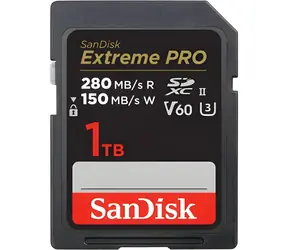 SanDisk Extreme PRO SDXC 1 TB / SD-Speicherkarte / UHS-II U3 V60 / Lesen: 280 MB/s / Schreiben: 150 MB/s