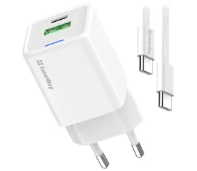 Colorway: Weiß / Netzteil / 1x USB-C / GaN / PD / PPS / QC / 35 W / USB-C-Kabel (1 m)