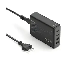 HAMA GaN USB-Ladegerät 65W schwarz / Ladegerät / 2x USB-C / 2x USB-A / PD / QC