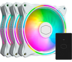 Cooler Master MasterFan MF120 Halo 3er-Pack + Hub / Lüfter / 120 mm / ARGB / Kugellager / 30 dB / 4-Pin PWM