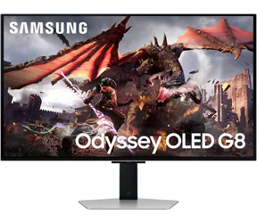 32" Samsung Odyssey G8 OLED-Monitor, silber, 3840 x 2160 Pixel, 240 Hz, HDR10+ Gaming, HDMI, DisplayPort, WLAN