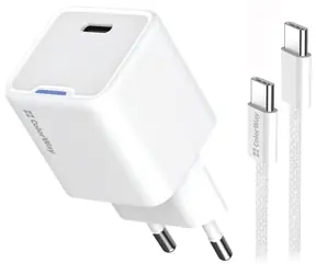 Colorway GaN USB-C Ladegerät 35W weiß / 1x USB-C / PD / PPS / USB-C Kabel 1 m