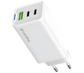 Colorway : GaN 65W Weiß / Netzteil / 2x USB-C / 1x USB-A / PD / PPS
