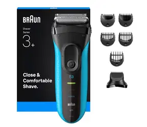 Braun Series 3 3010BT schwarz-blau / Folienrasierer / Nass & Trocken / wasserdicht / 5 Aufsätze