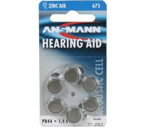 Ansmann Zinc-Air 675 6 Stück / Hörgerätebatterien / PR44