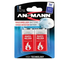 Ansmann Rauchmelder / Batterie / Alkaline / 9V / 6LR61 / Blisterverpackung