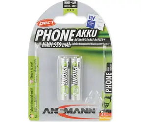 Ansmann DECT Micro / Wiederaufladbarer Akku / AAA / NiMH / 550 mAh / 1,2 V / 2 Stück