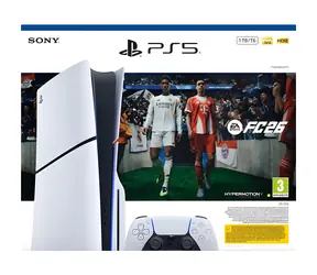 Sony PlayStation 5 Slim, schwarz/weiß / Spielkonsole / 1 TB SSD / 4K UHD / Blu-ray / EA Sports FC 26