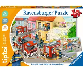 Ravensburger Puzzle Tiptoi: Rettungsmission / für kleine Entdecker / 2 x 12 Teile / ab 3 Jahren