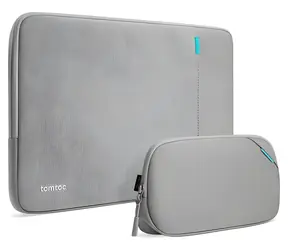 tomtoc Schutzhülle mit Tasche aus Recyclingmaterial, grau / Tasche / MacBook Pro 14" / M1-M4