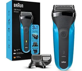 Braun Series 3 310BT blau-schwarz / Folienrasierer / Nass & Trocken / wasserdicht / 6 Aufsätze