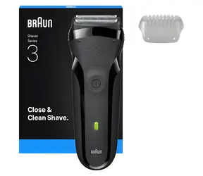Braun Series 3 300 schwarz / Folienrasierer / abwaschbar / Schnellladefunktion