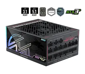 MSI MPG Ai1300TS PCIE5 / Netzteil / ATX3.1 / 1300W / 80PLUS Titanium / Aktive PFC / modular