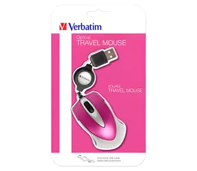 Verbatim Go Mini 49021 pink / Optische Reisemaus / 1000 DPI / kabelgebunden / USB
