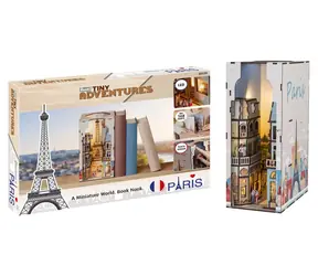 Revell Tiny Adventures Paris / Bücherecke / Holzbausatz / 168 Teile / LED-Beleuchtung / Ab 14 Jahren