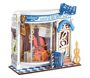 Robotime Miniaturhaus Mini-Musikinstrumentenladen / 3D-Holzpuzzle / 63 Teile / ab 14 Jahren