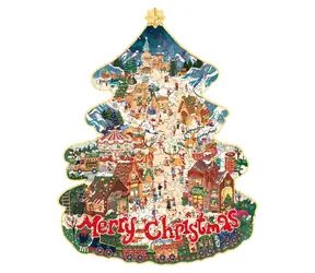 Robotime Weihnachtsstadt / Holzpuzzle / Baumform / 200 Teile / ab 14 Jahren