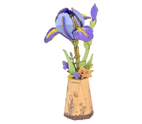 Robotime Lila Iris / 3D-Holzpuzzle / 73 Teile / ab 14 Jahren