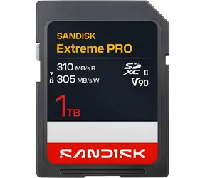 SanDisk Extreme PRO SDXC 1 TB / Speicherkarte / UHS-II V90 / Lesen 310 MB/s / Schreiben 305 MB/s