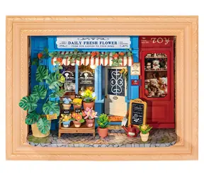 Robotime Florist / 3D-Holzpuzzle im Rahmen / 183 Teile / LED-Beleuchtung / ab 14 Jahren