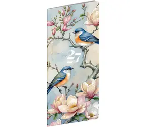 NOTIQUE Taschenkalender Vögel 2027 Monatsplaner / 8 × 18 cm