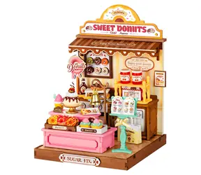 Robotime Miniatur-Haus-Donut-Shop / 3D-Holzpuzzle / 141 Teile / Ab 14 Jahren