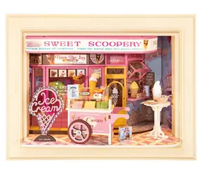 Robotime Sweet Scoopery Eisdiele / 3D-Holzpuzzle im Rahmen / 183 Teile / ab 14 Jahren