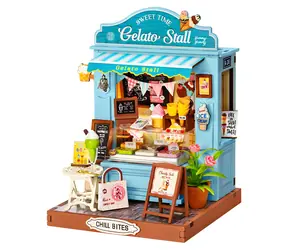 Robotime Miniatur-Eisstandhaus / 3D-Holzpuzzle / 132 Teile / Ab 14 Jahren