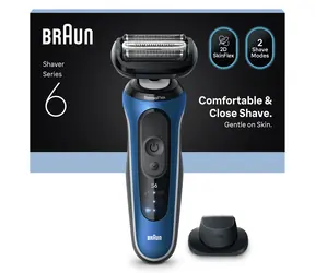 Braun Series 6 62-B1200s blau / Folienrasierer / Schnellladefunktion