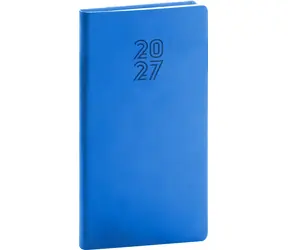 NOTIQUE Aprint 2027 blau / Taschenkalender / 9 x 15,5 cm / Wochenkalender / Tschechisch-Slowakischer Kalender