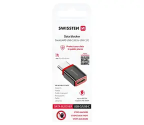 Swissten DataGUARD schwarz / Ladeadapter / USB-C auf USB-C / Datenblockierung