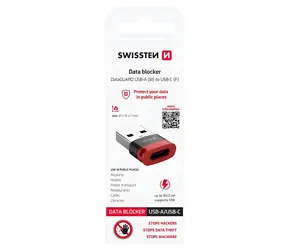 Swissten DataGUARD schwarz / Ladeadapter / USB-A auf USB-C / Datenblockierung