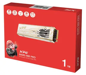 ADATA XPG MARS 980 PRO 1 TB / SSD / M.2 2280 / PCIe Gen5 / Lesen: 14000 MB/s / Schreiben: 10000 MB/s / Aktive Kühlung / 5R