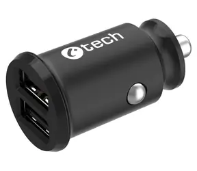 C-tech UCC-03 schwarz / USB-Autoladegerät / 2x USB / 2,4 A / 12 W